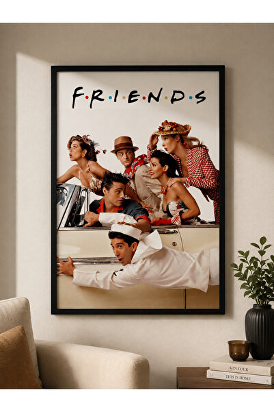 Zuma Studio Friends Dizi Temalı Dekoratif Duvar Tablosu - Siyah Çerçeveli Ret...
