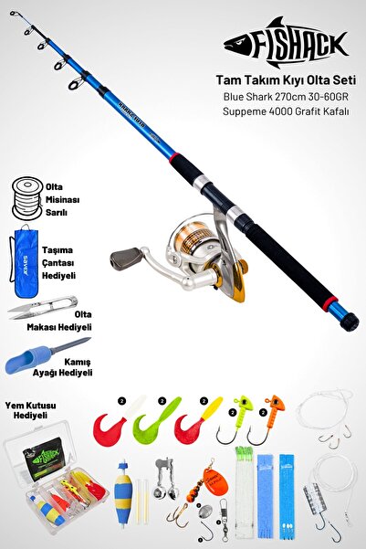 Fishack Tam Takım Kıyı Olta Seti - 270cm Kamış 30-60GR / 4000'lik Suppeme Olt...