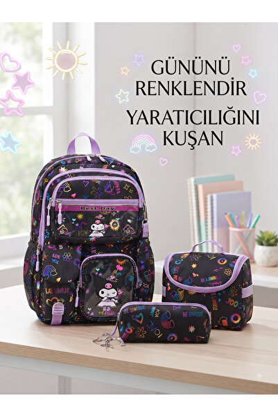 Shopiolog Girl's Primary School Orthopedic 3-Piece Set Pen Holder Lunch Bag 3...