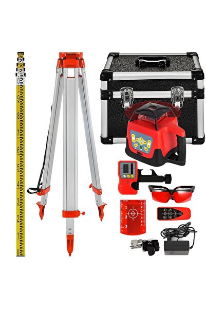 OMS Set nivela laser cu trepied, Telecomanda, functia de rotatie la 360 de gr...