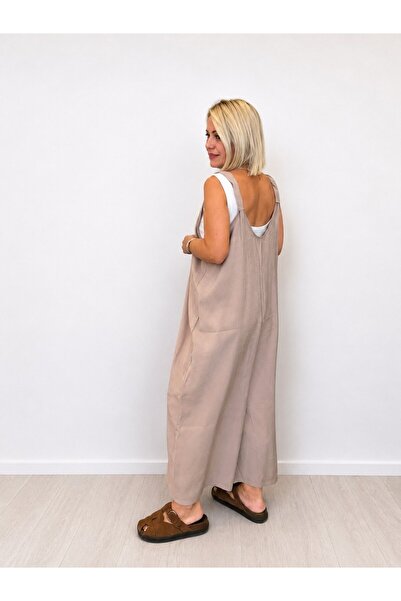 SİSTA MODA 680 U-Neck, Thick Straps, Wide Legs, Bohemian Jumpsuit