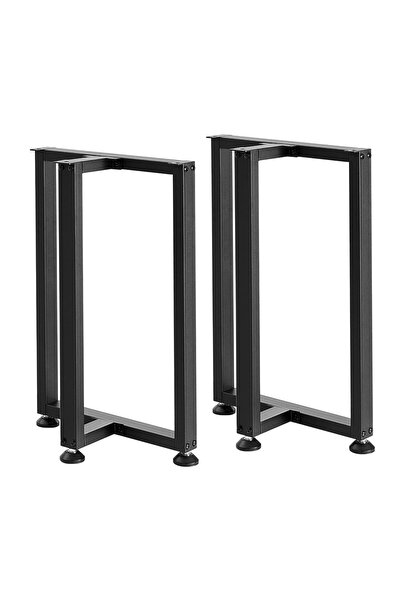 Vivatechnix Set 2 picioare de masa, Forma T, Otel, Negru, 74 x 55 cm, max 450...