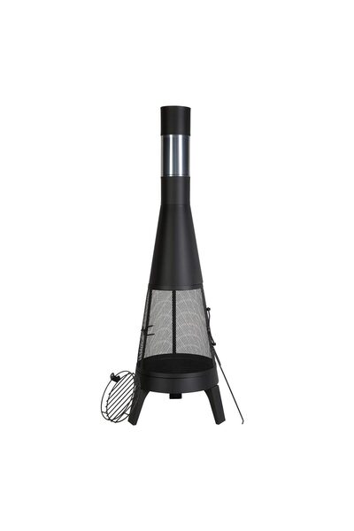 Vivatechnix Semineu de exterior pentru gradina, Otel, φ508 x 1495 mm, gratar ...