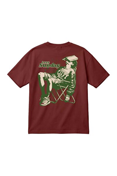 barsdepo Tricou unisex oversize cu imprimeu Lazy Sunday – Vintage Streetwear ...