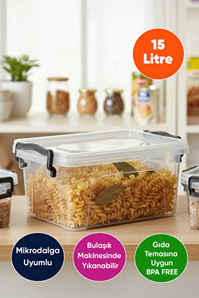 Vinoa 15 Liter Food Storage Container with Lid, Legume Storage Container
