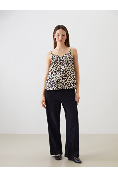 LC Waikiki Pantaloni de damă texturati cu talie elastică