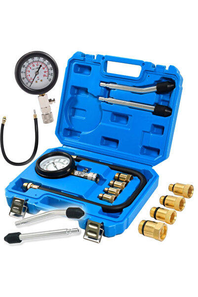 zola Tester compresie motoare pe benzina, 0-20 bar / 0-300 PSI, manometru ana...