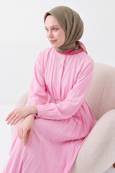 Silk Home Μεταξωτό Φουλάρι Ολίντα Ροζ Ψαροκόκαλο