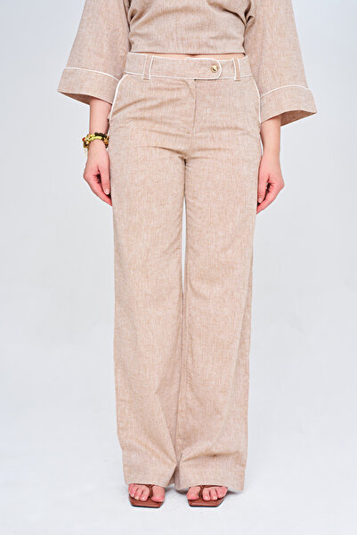 Orfeo Negro Women's Wide Leg Pants with Waist and Pocket Accents