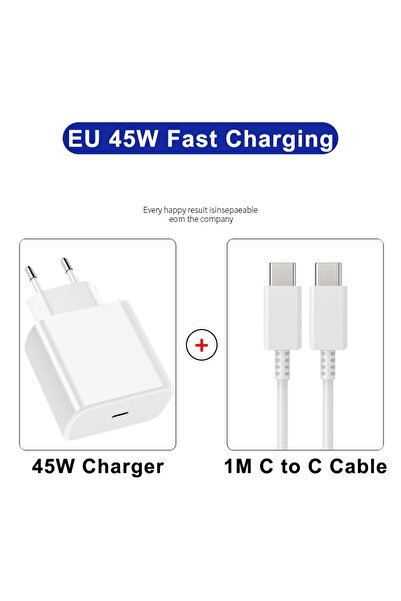 Choice3 EU 45W White 2 IN 1 For PD 45W Super Fast Charger For S25 S24 S22 S23...