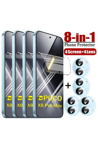 Choice10 Poco X8 Pro 4Screen 4Lens Film 8-IN-1 For POCO X8 X7 X6 X5 X4 X3 NFC...