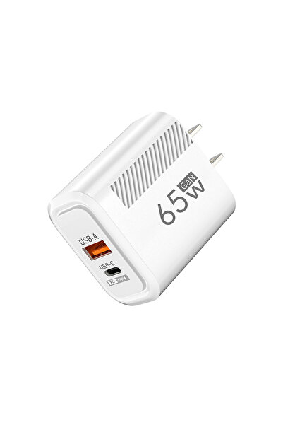 Choice1 US White 65W GaN Fast Charging USB Type-C Charger US EU Plug USB PD Q...