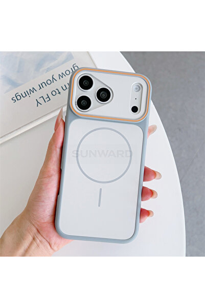 Choice iPhone17 Pro Gray Luxury Two Color Magnetic Matte Shockproof Case for ...