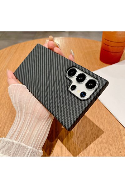 Choice12 For S23 Ultra Black Ultra Thin Magnetic Carbon Fiber Texture Case Fo...