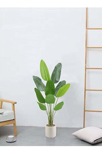 DRAMA HOME Banana tree for home decor with gray pot 120 cm