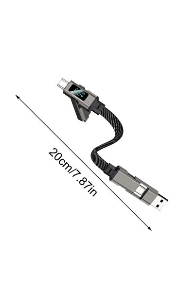 Choice As Show 4 in 1 Keychain Charging Cable LED Display 65W Super Fast Char...