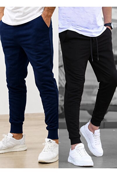 TORUK MAKTO Set of 2 Unisex Ribbed Leg Sweatpants Jogger Comfortable Fit Dail...