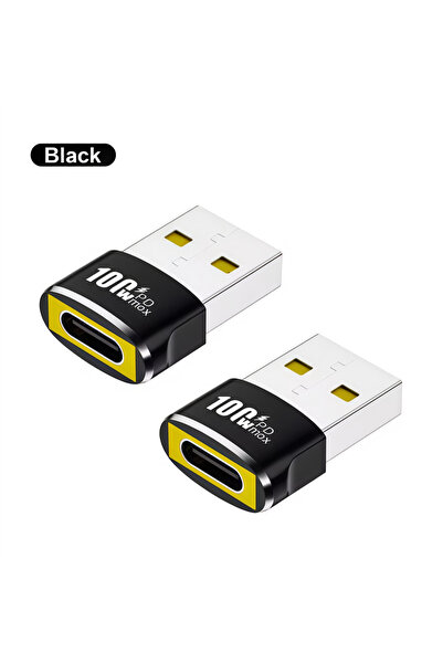 Choice1 black 2pcs USB to USB C Adapters, USBC Female to USB A Male Adapter,T...