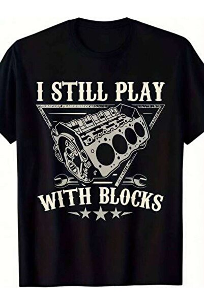 NOURAM Summer Outfit Women, I Still Play With Blocks Engine Graphic T-Shirt, ...