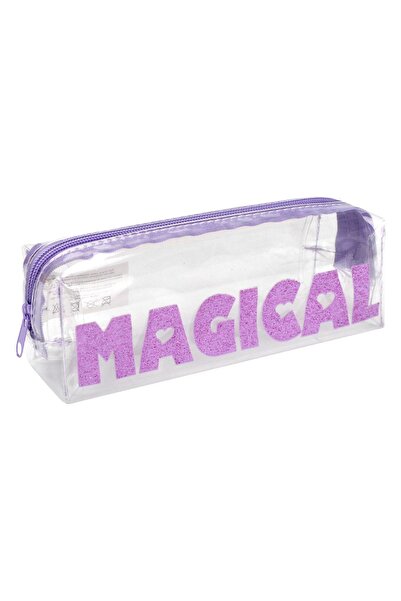 Zâna Casei Pix transparent cu sclipici lila "Magical" 20x5x7cm