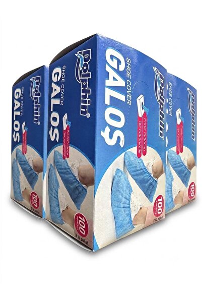 Dolphin Tek Kullanımlık Kalın Pratik Kutulu Galoş - Mavi - 100 Adetlik 3 Paket