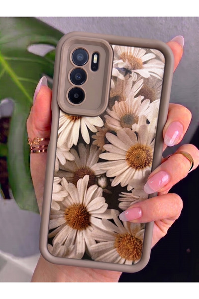 Rivor Oppo A16 & Oppo A55 Uyumlu Kılıf Kamera Korumalı Vintage Papatya Desenl...