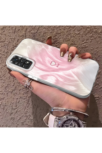 quırkshıeld Redmi Note 11/Note 11S Uyumlu Tatlı Pembe Tonlu Kalp Baskılı Tele...
