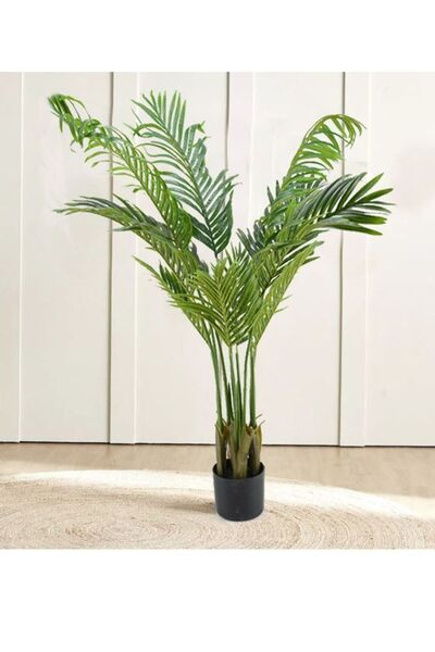 DRAMA HOME Artificial palm tree for decoration in green/black pot 120 cm