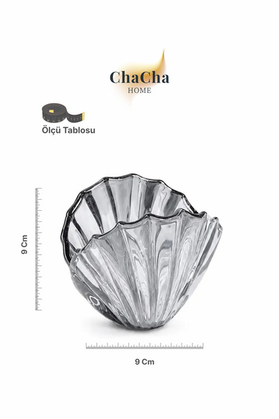 ChaCha Home لوم شيل |   سلسلة أوعية تقديم وتقديم الوجبات الخفيفة الزجاجية المزخرفة الفاخرة |   9x9 سم |   قطعتان