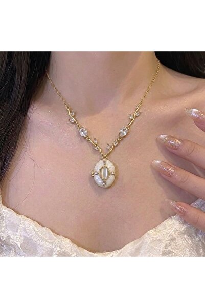 Heda Jewelry Opal Shine Design Locket Necklace - Openable Memory Necklace wit...