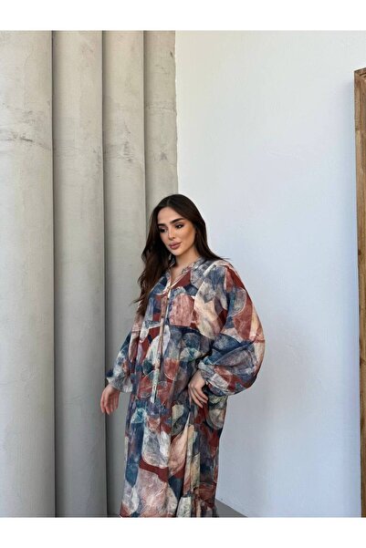 JESSE STORY Women's Abstract Patterned Dress Code: Js26Soyutelbi̇se-001 (Unlined) 137-141 cm