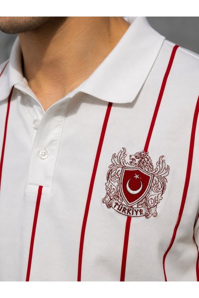 Oxledo Turkey National Team Polo Collar Men's T-Shirt & Jersey White