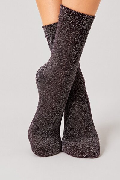 NEEWSTORE Anthracite Glitter Socks