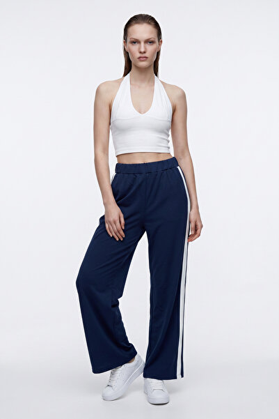 HAKKE Wide Leg Pants with Stripe Detail