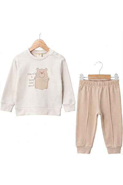 air baby Baby Boy Seasonal 2-Piece Set Teddy Bear Patterned Single Pocket Lon...