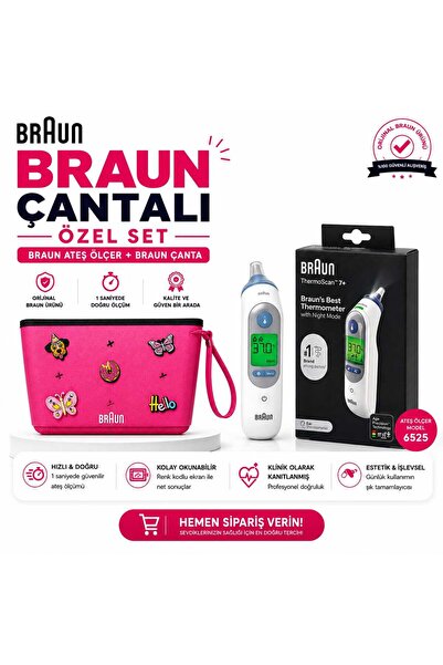 Braun 6525 ateş ölçer +çantalı