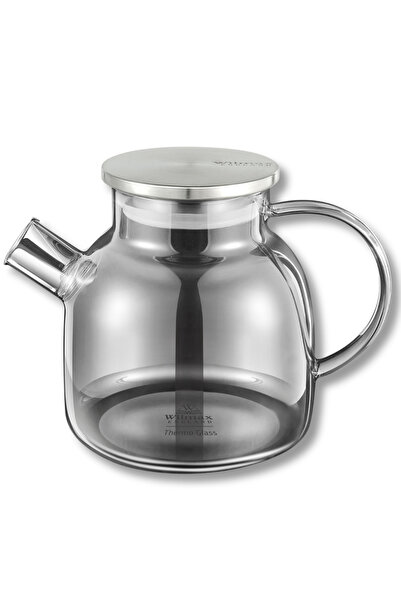 WILMAX ENGLAND Ceainic 1200 ml, sticla cu capac metalic, Gri, pentru ceai