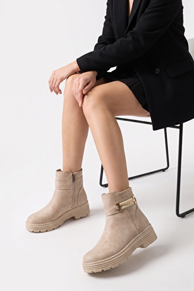 DefHeel'e Gold Buckle Zippered Women's Boots R15D102
