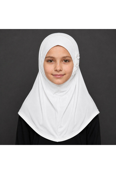 Linda Hijab Hijab with Floral Embellishment, Elegant Modest Headscarf for Gir...