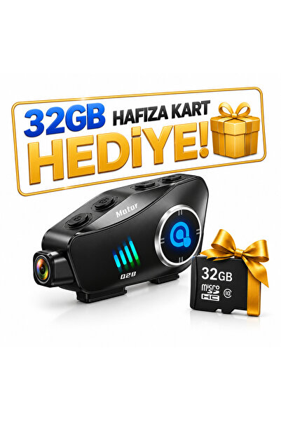 Dynego Q28 Motosiklet Kask 1080p Kamera Interkom Su Geçirmez Kulaklık Interco...