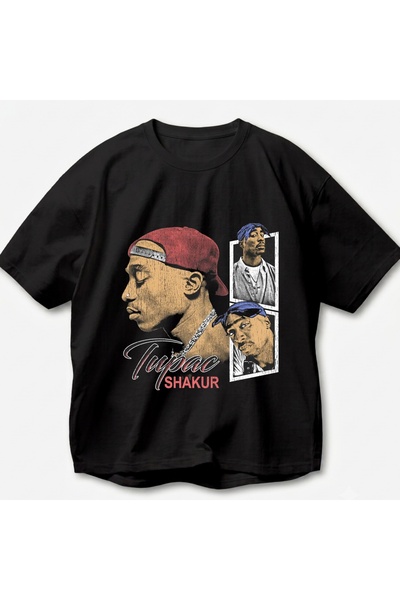 SVART WEAR Tupac Shakur Printed Vintage Y2K Retro Unisex Oversize 100% Cotton...