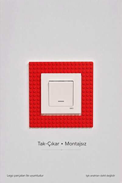 tredblock Lego Temalı Montajsız Priz Süsü | Blok Desenli Dekoratif Işık Anaht...