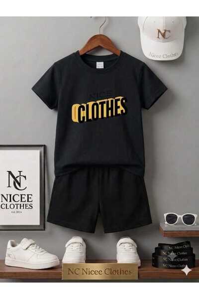 Leto Lykia Summer Children's T-Shirt Shorts Unisex (Yellow Clothes with Text ...