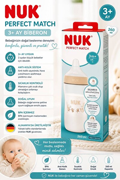 Nuk Perfect Match 3+ Ay 260 ml Biberon