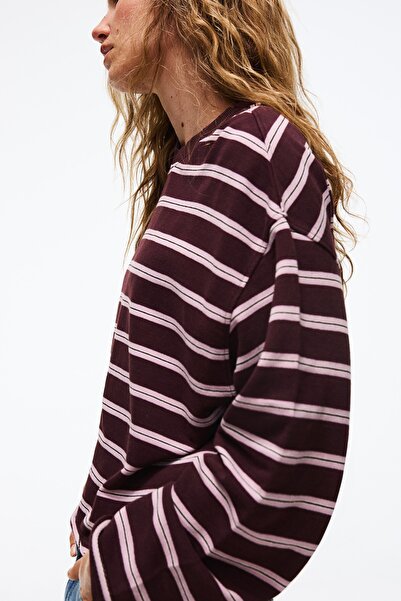 Bershka Çizgili bisiklet yaka sweatshirt
