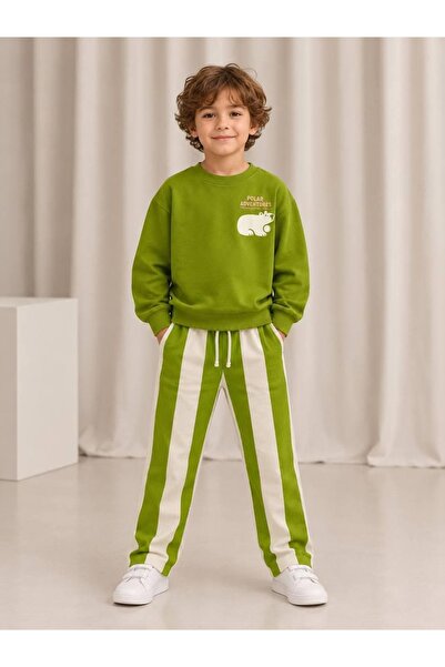 Acapella West Sky Boys' Bear Printed 2-Ply Cotton 3-10 Years Old 2-Piece Set