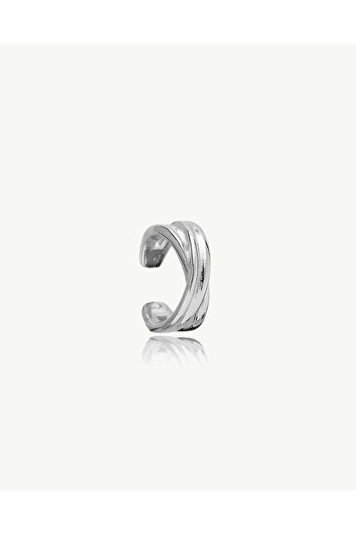 Stemma Jewelry Cercei Cercel X Ear Cuff din Argint 925, Placat cu Rodiu