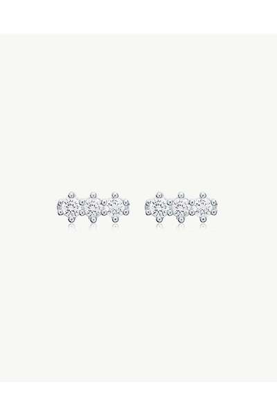 Stemma Jewelry Cercei Tiny Zircon Trio din Argint 925, cu Zirconiu, Placat cu...