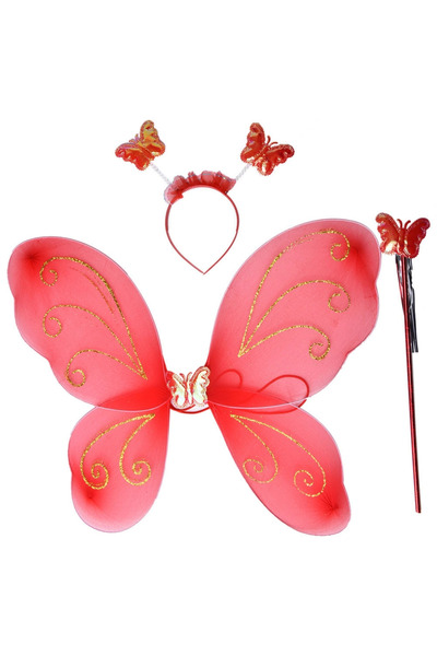 Generic Brand Butterfly Wing Crown Scepter Red Color Bx40