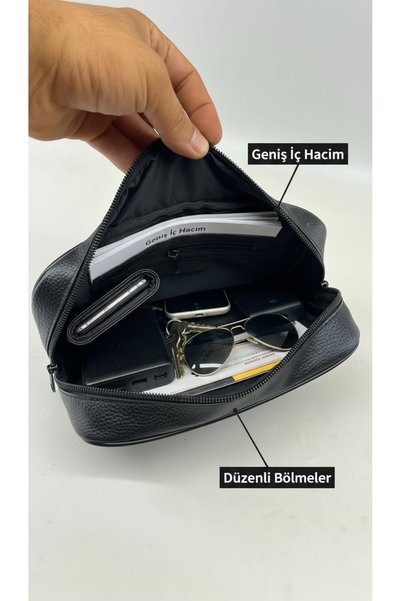 FUGASMCN Men's Handbag Clutch Organizer Zippered Black Daily Use Handbag